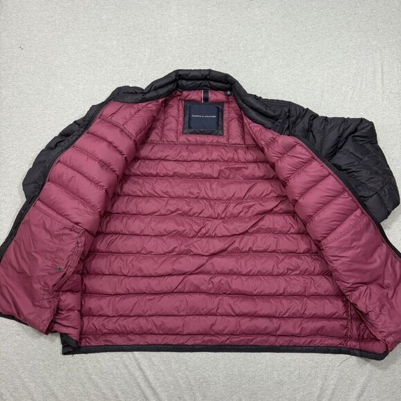 Tommy Hilfiger Puffer Jacket Men 2XL Black Duck Down Water Fowl Feather - Picture 6 of 9